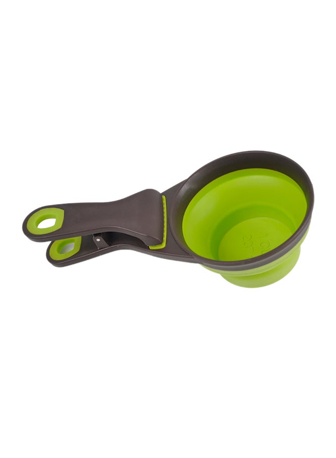 Generic Pet Measuring Collapsible Food Scoop With Clip Middle Size Green  - Image 1