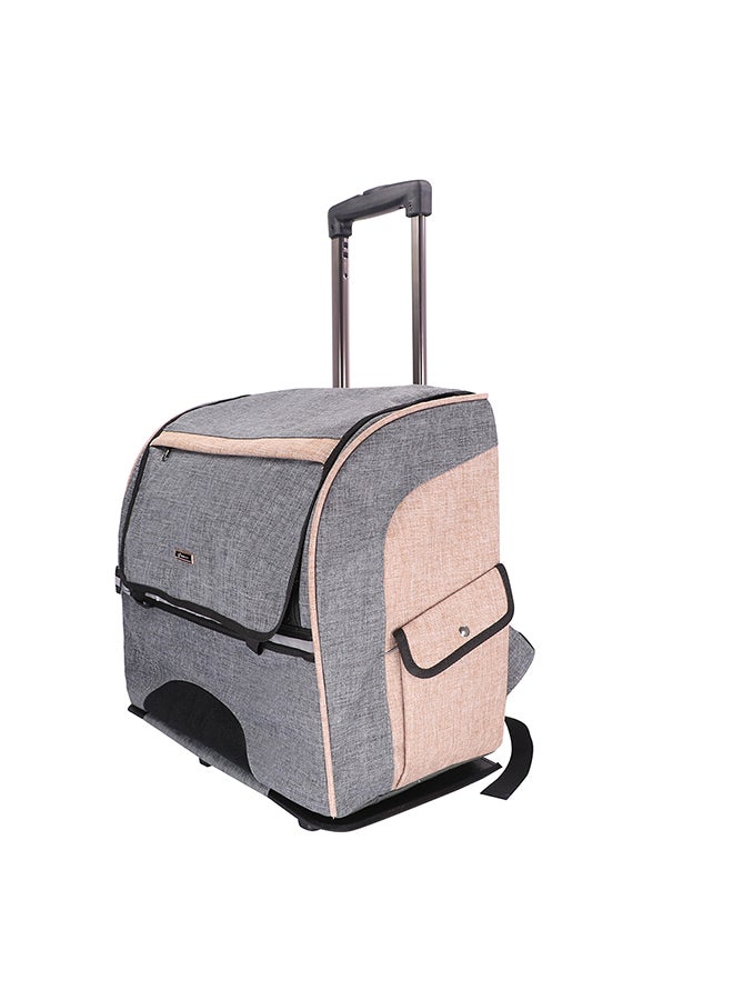 حقيبة ظهر لحمل الكلاب والحيوانات الأليفة بعجلات رمادي - Image 3