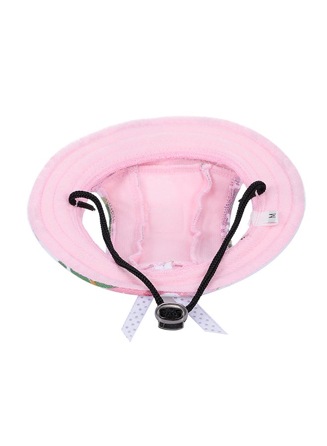 قبعة واقية من الشمس بحواف دائرية وثقوب للأذن مصنوعة من قماش الكانفاس للكلاب أبيض - Image 2