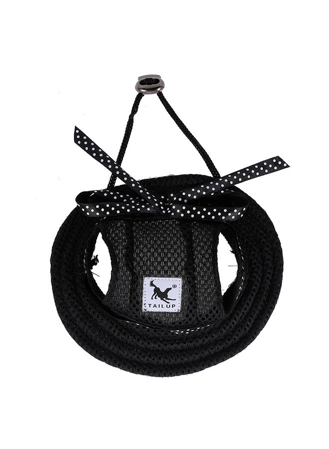 Canvas Round Brim Sun Hat With Ear Holes For Puppy Black - Image 3