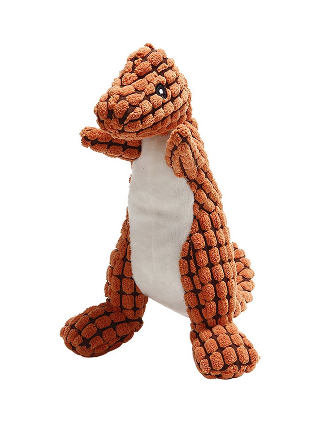 Chewy Dinosaur Shaped Squeaky Plush Toy For Puppy Orange - Image 1