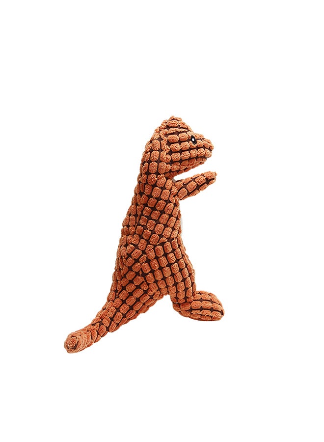 Chewy Dinosaur Shaped Squeaky Plush Toy For Puppy Orange - Image 2