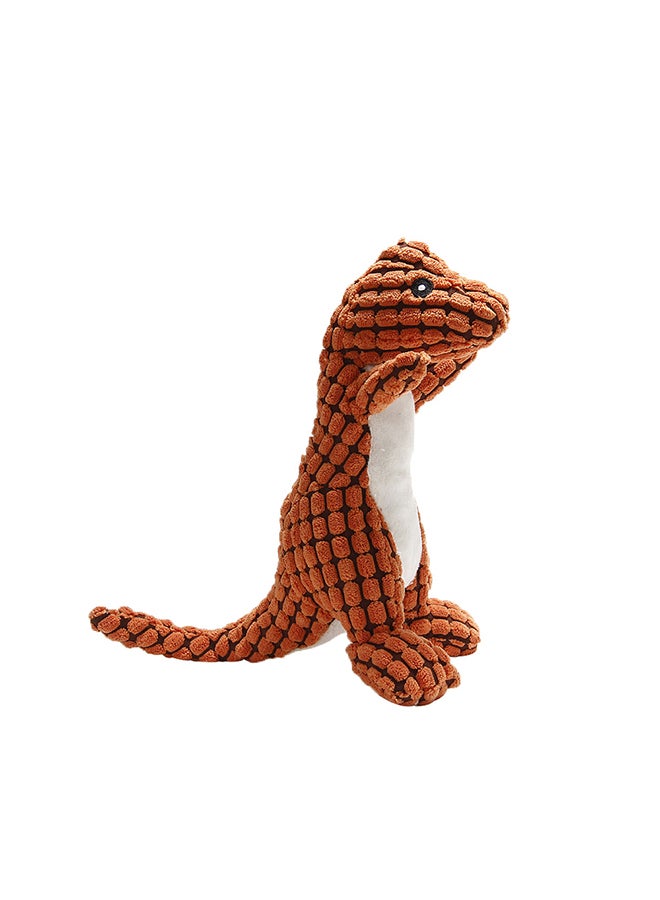 Chewy Dinosaur Shaped Squeaky Plush Toy For Puppy Orange - Image 3
