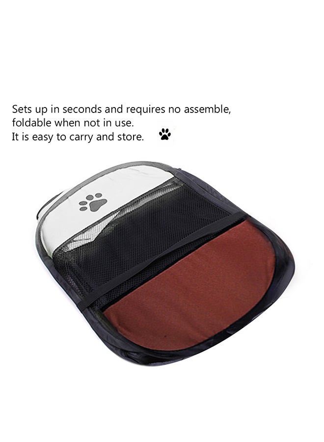 سرير للكلاب من قطن أكسفورد قابل للطي والحمل بلون القهوة - Image 2