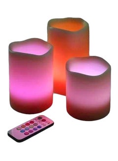 Generic 3-Piece LED Candle With Remote Purple/Orange 