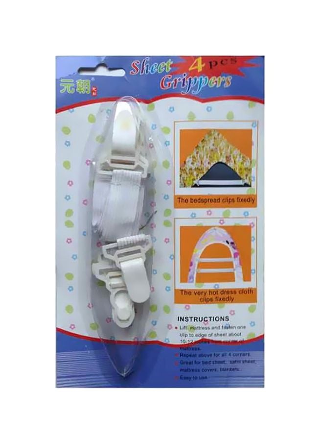 4-Piece Bed Sheet Grippers Set White - v1564153122/N28667218A_1