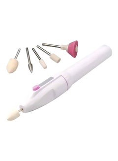 Salon Shaper 6-Piece Electric Manicure Kit White/Pink/Silver  - Image 1
