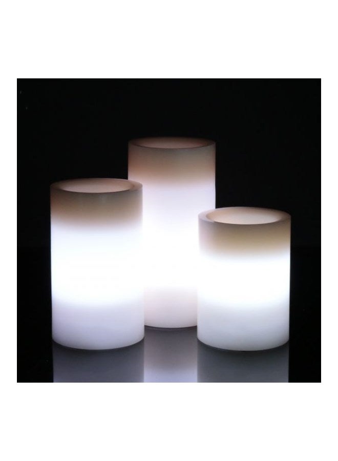 شموع LED عديمة اللهب مع جهاز تحكم عن بُعد من 3 قطع أوف وايت - Image 2