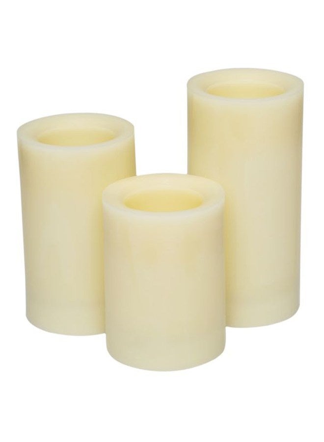 شموع LED عديمة اللهب مع جهاز تحكم عن بُعد من 3 قطع أوف وايت - Image 5