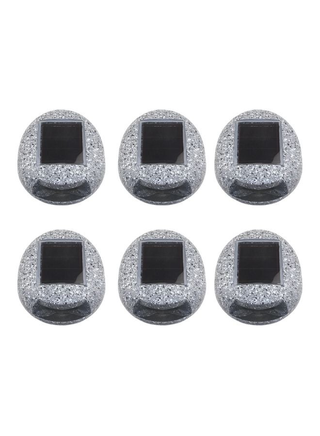 Generic - 6-Piece Solar Powered Pathway LED Lamp Grey 18.5x8.5x10centimeter - Image 1