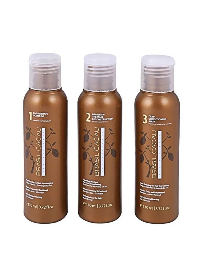 Brasil Cacau - Keratin Shampoo With Conditioner And Mask Set 110ml - Image 1