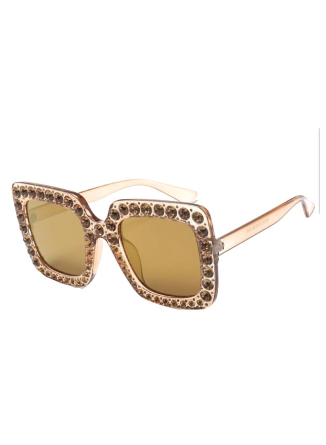 Women's Rhinestone Gliter Oversized Square Sunglasses
