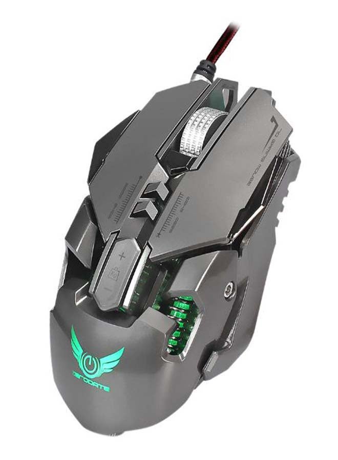 ZERODATE USB Wired Mechanical Gaming Mouse Grey/Green 