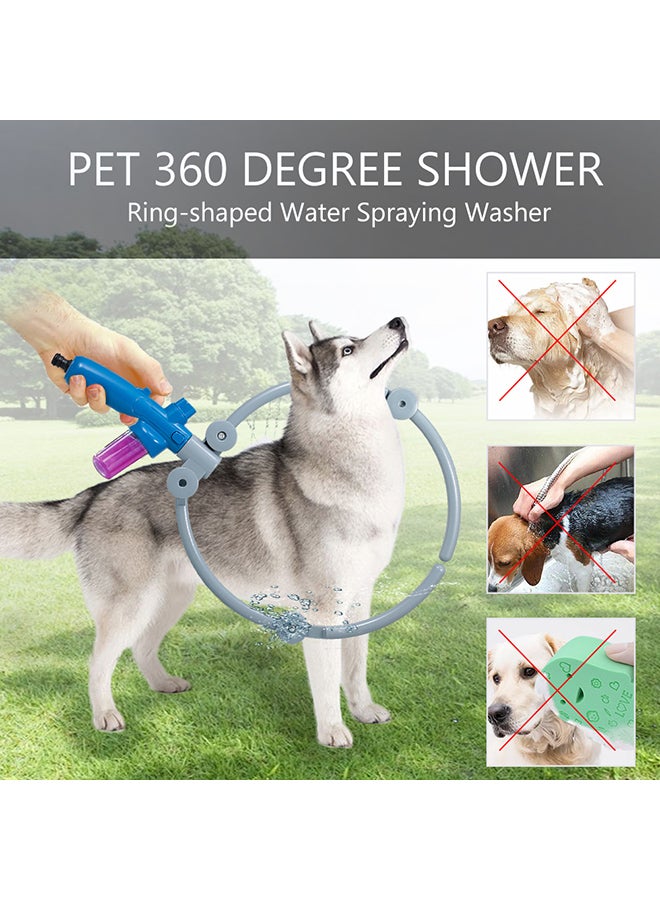 Ring-shaped Pet Bathing Cleaner Grey/Blue 384grams - Image 3