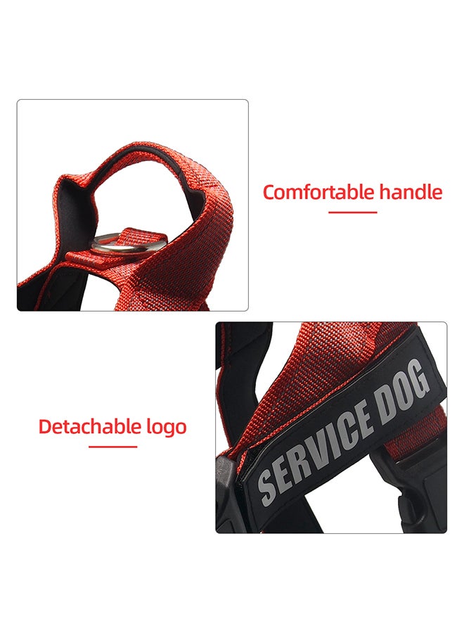 Adjustable Service Dog Harness Vest Red/Black M - Image 2