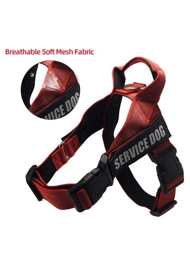 فيست قابل للتعديل بحزام واقٍ لكلب الخدمة أحمر وأسود L - Image 2