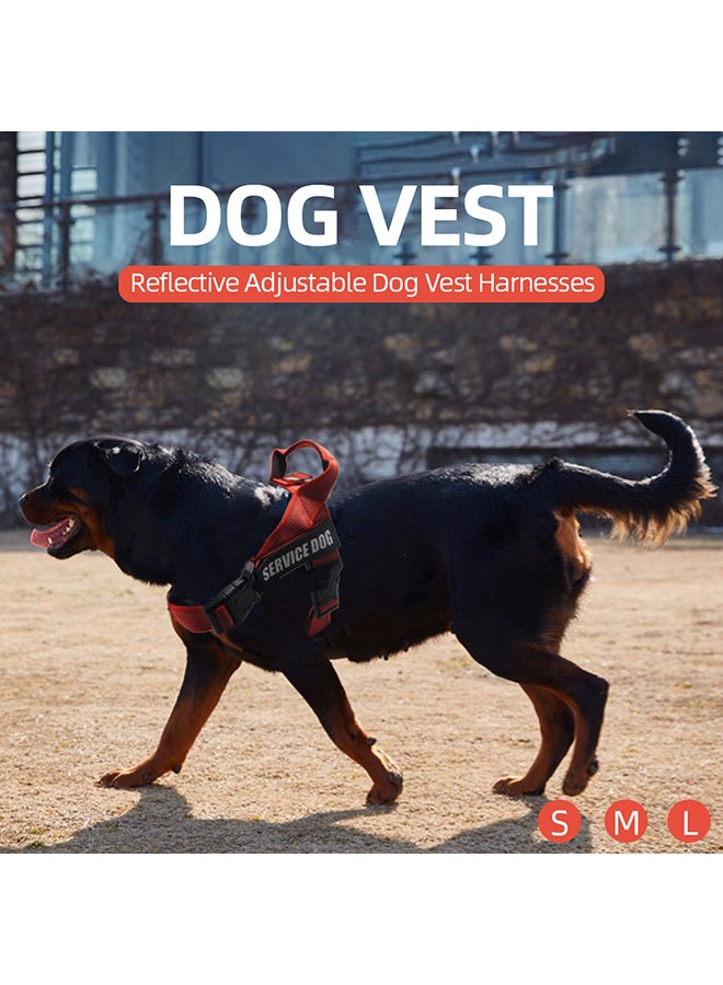 Adjustable Service Dog Harness Vest Red/Black M - Image 4