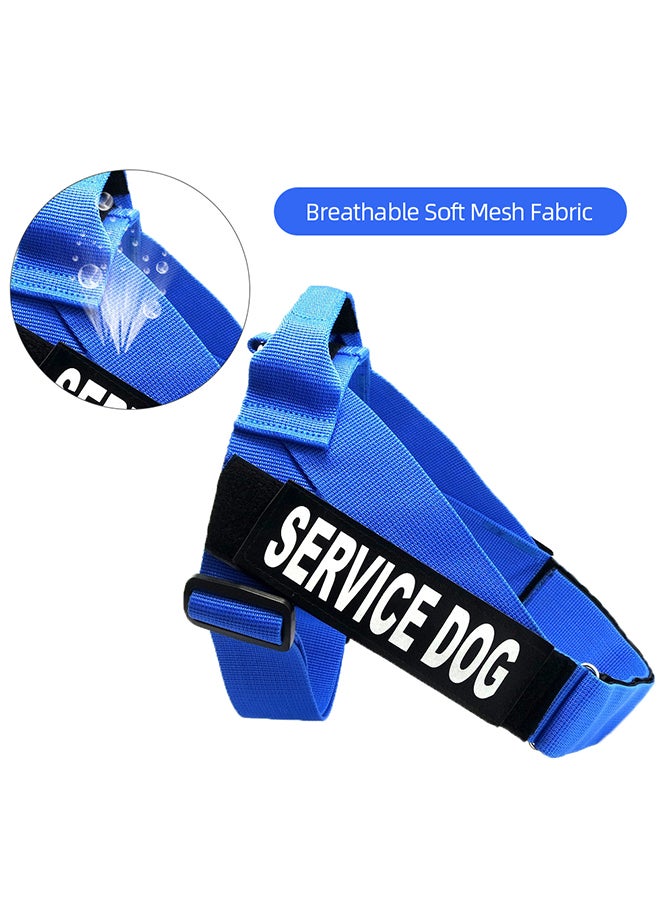 فيست قابل للتعديل بحزام واقٍ لكلب الخدمة أسود/أزرق L - Image 2