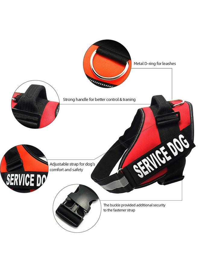 فيست قابل للتعديل بحزام واقٍ لكلب الخدمة أحمر وأسود S - Image 2