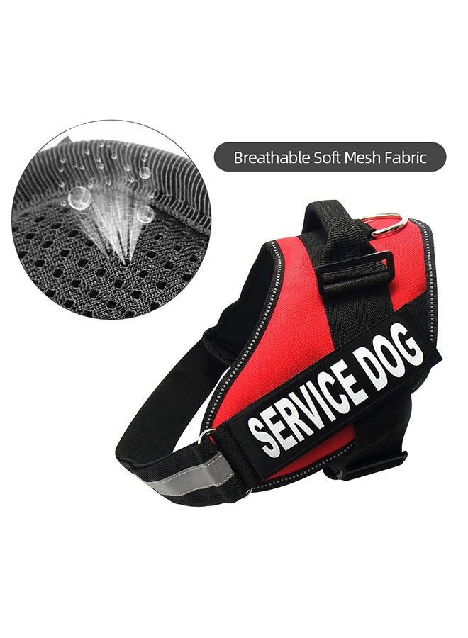 فيست قابل للتعديل بحزام واقٍ لكلب الخدمة أحمر وأسود S - Image 3