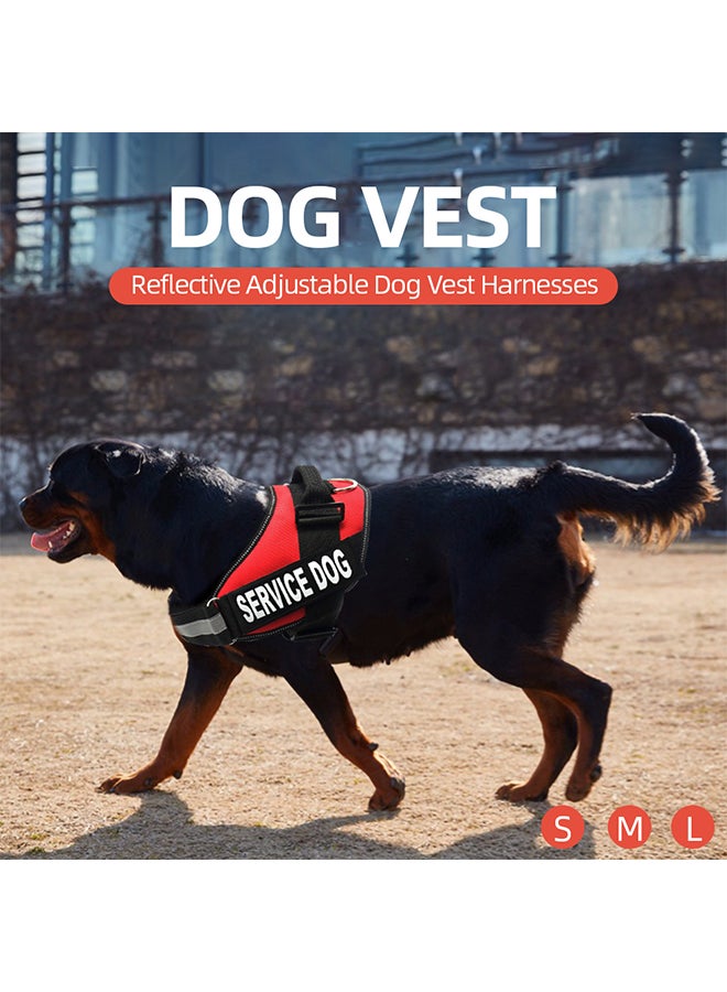 Adjustable Service Dog Harness Vest Red/Black L - Image 3