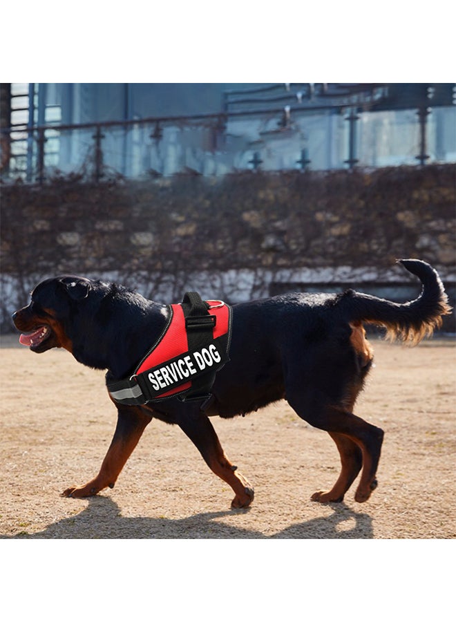 فيست قابل للتعديل بحزام واقٍ لكلب الخدمة أحمر وأسود S - Image 5