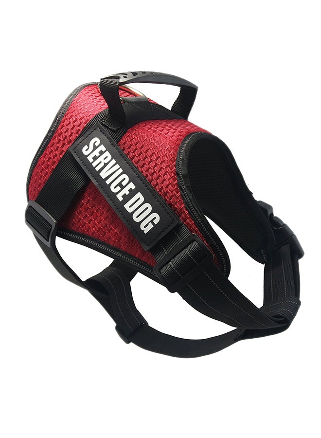 Adjustable Service Dog Harness Vest Red/Black S - Image 1