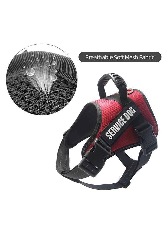 فيست قابل للتعديل بحزام واقٍ لكلب الخدمة أحمر وأسود L - Image 3