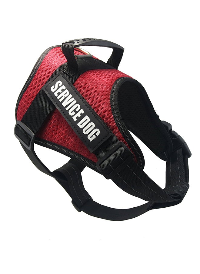فيست قابل للتعديل بحزام واقٍ لكلب الخدمة أحمر وأسود L - Image 1