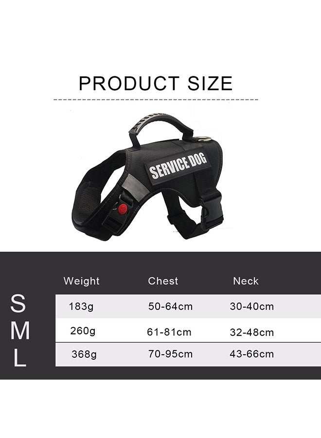 Adjustable Service Dog Harness Vest Black L - Image 4