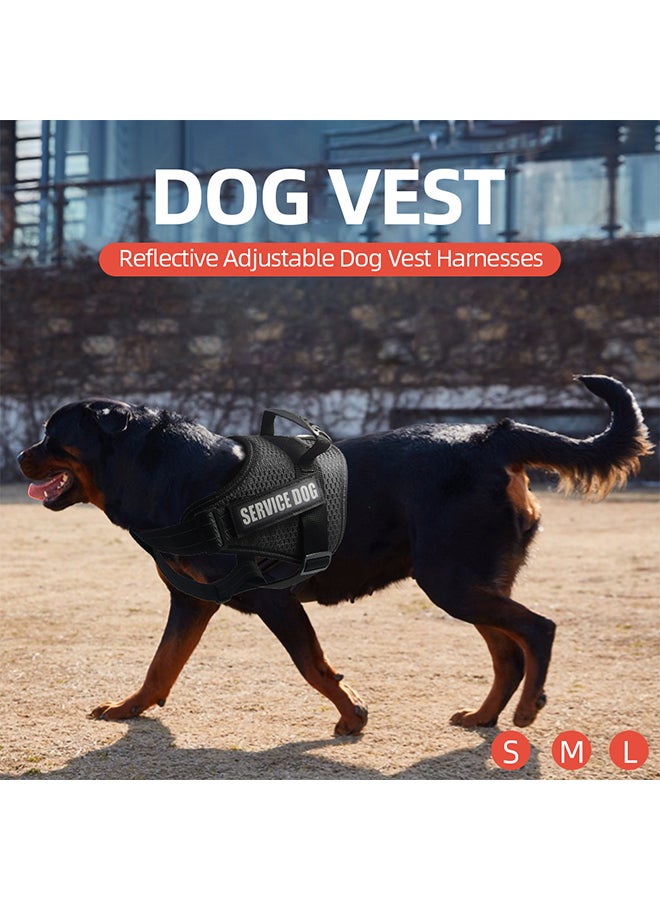 Adjustable Service Dog Harness Vest Black M - Image 3