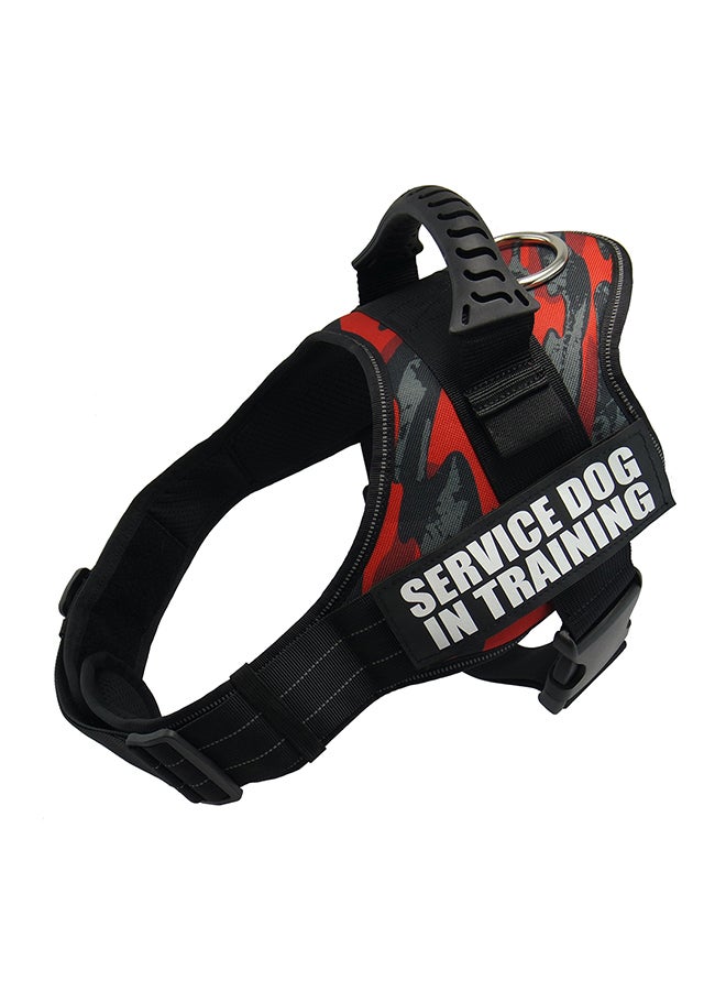 Adjustable Service Dog Harness Vest Red/Black M - Image 1
