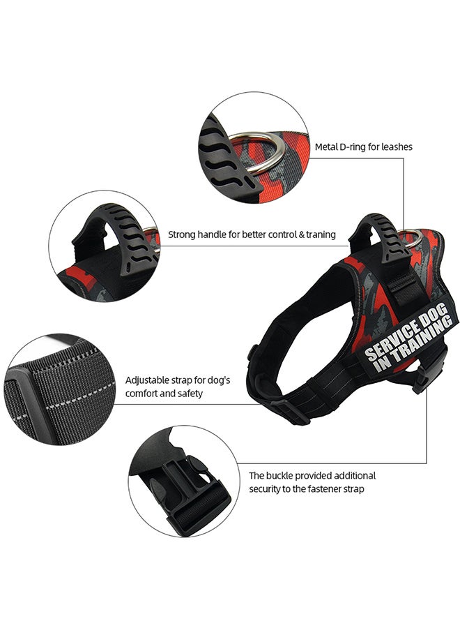Adjustable Service Dog Harness Vest Red/Black M - Image 2