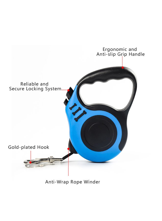 Automatic Retractable Non-Slip Grip Leash Blue/Black 280grams - Image 2