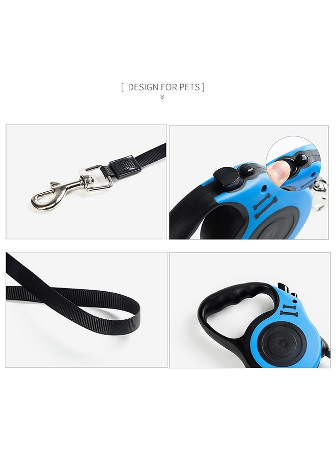 Automatic Retractable Non-Slip Grip Leash Blue/Black 280grams - Image 3