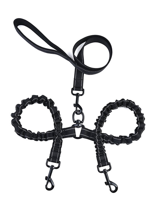 2-Pair Adjustable Swivel Tangle Free Bungee Leash Set Black 360grams - Image 1