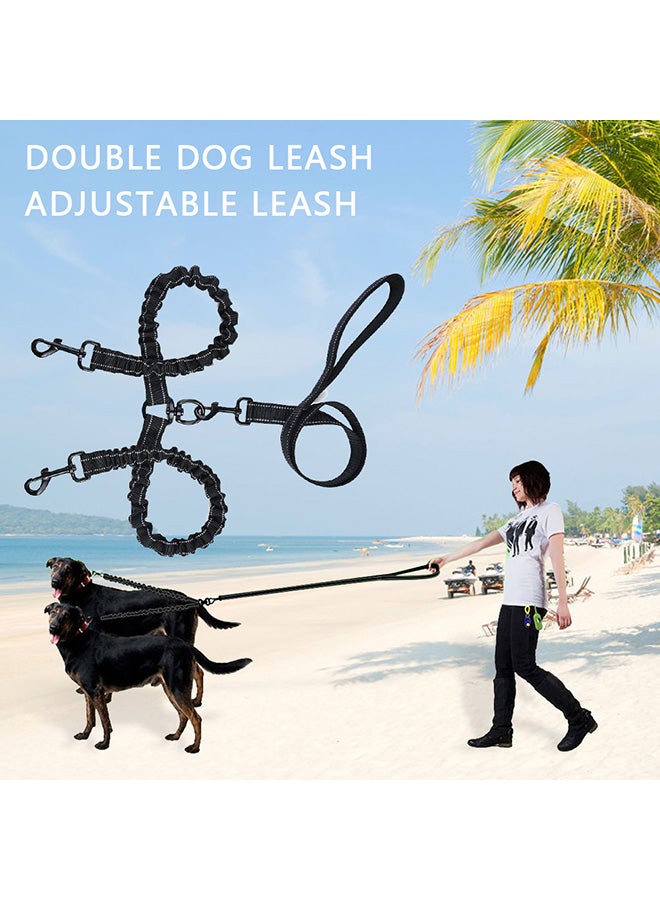 2-Pair Adjustable Swivel Tangle Free Bungee Leash Set Black 360grams - Image 4