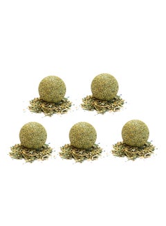 5-Piece Catnip Chew Toy Green/Brown 50grams