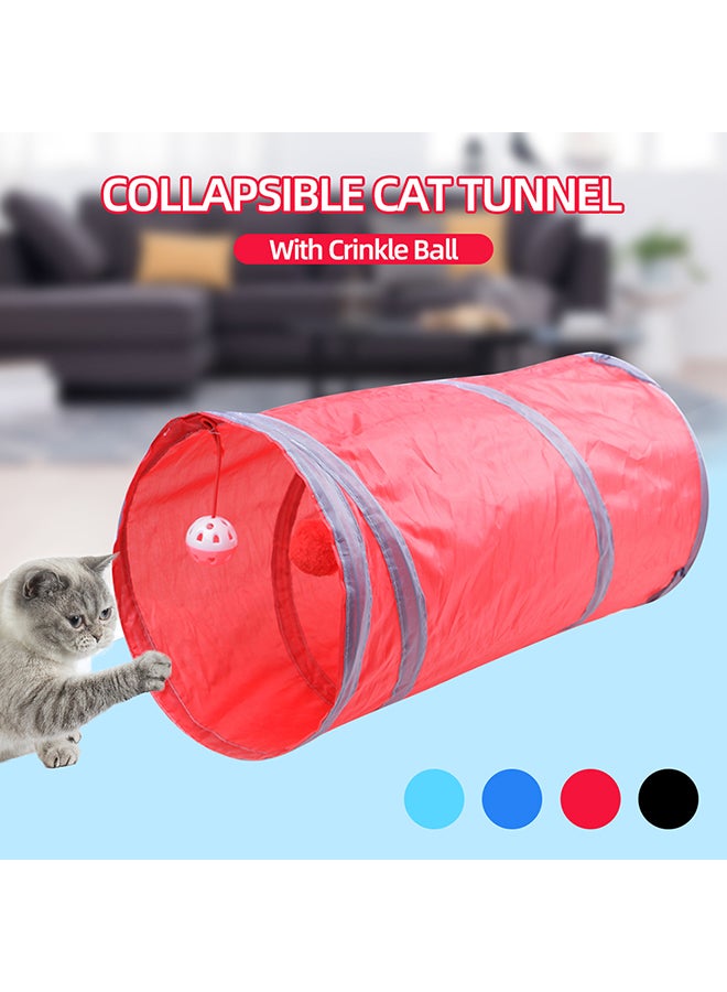 لعبة قابلة للطي على بتصميم نفق مع كرة جرس أحمر/رمادي 120جرام - Image 3