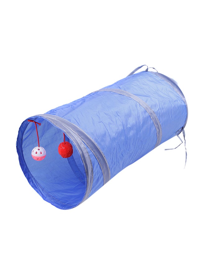 Collapsible Tunnel Toy With Ringbell Ball Blue 120grams