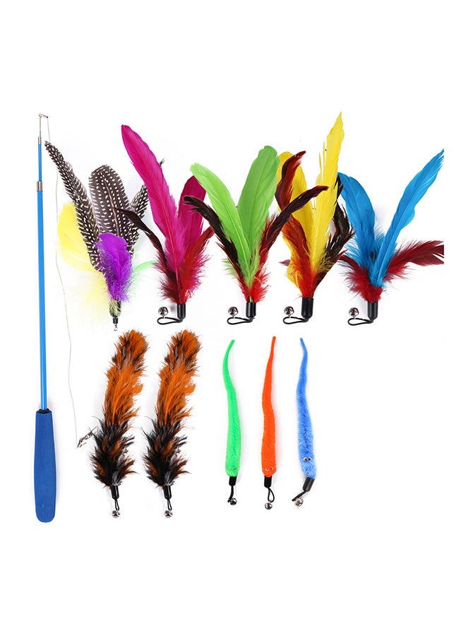 11-Piece Interactive Feather Toy Multicolour 73grams