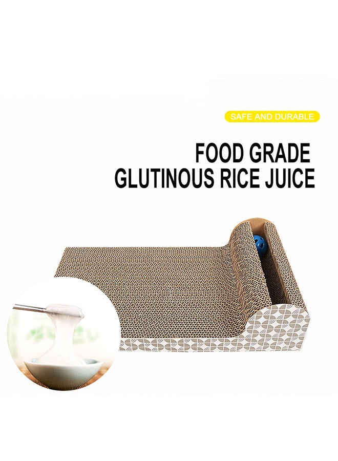 وسادة خدش بوجهين مع كرة بجرس للقطط أبيض/بيج 460جرام - Image 3