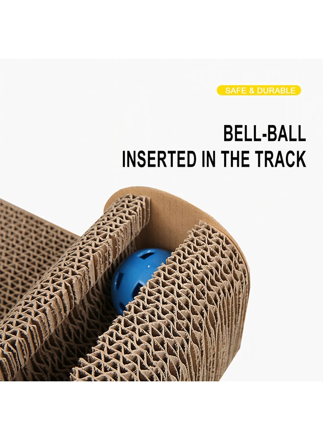 وسادة خدش بوجهين مع كرة بجرس للقطط أبيض/بيج 460جرام - Image 4