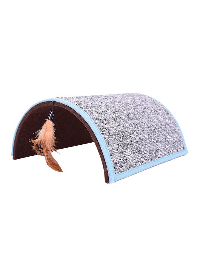 Scratcher Pad Toy With Feather Teaser Grey/Blue 26x26x13cm - Image 1