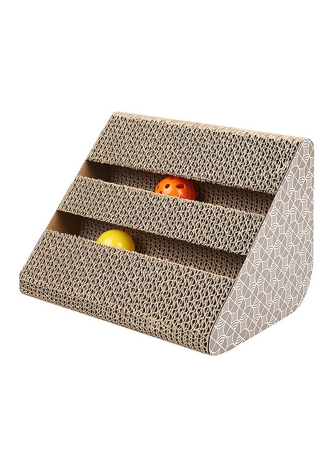 Ramp Board Scratcher With Bell Ball Beige 410grams - Image 1
