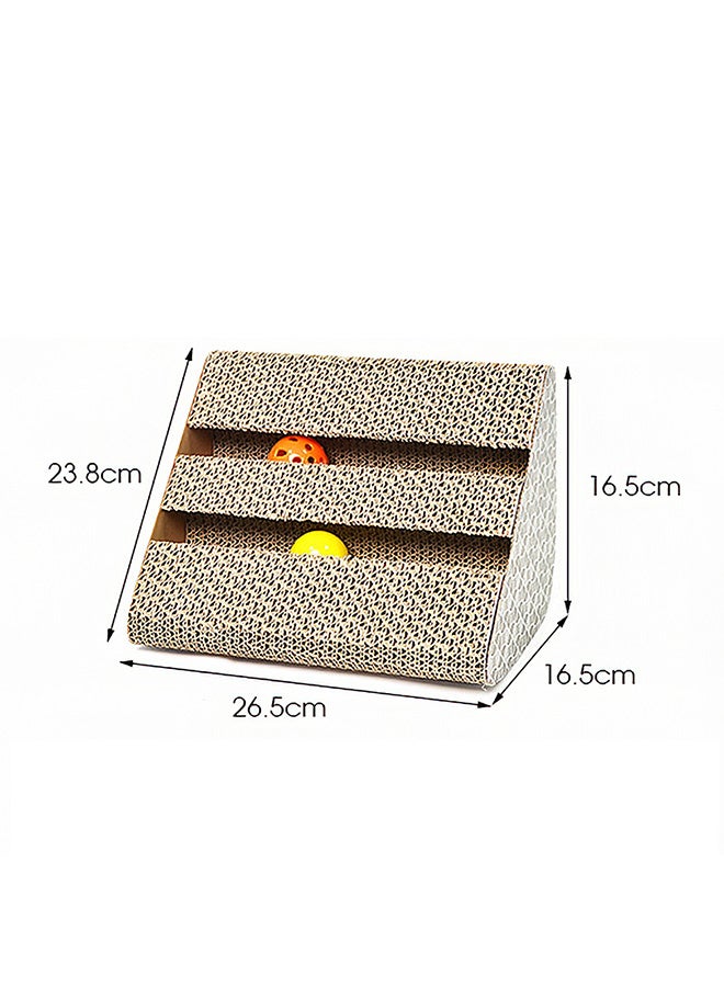 Ramp Board Scratcher With Bell Ball Beige 410grams - Image 2