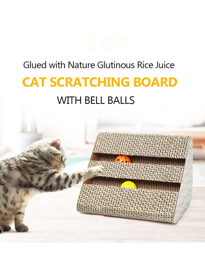 Ramp Board Scratcher With Bell Ball Beige 410grams - Image 3