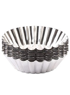 SOWUGI 10-Piece Cupcake Mould Set Silver 7 x 2cm 