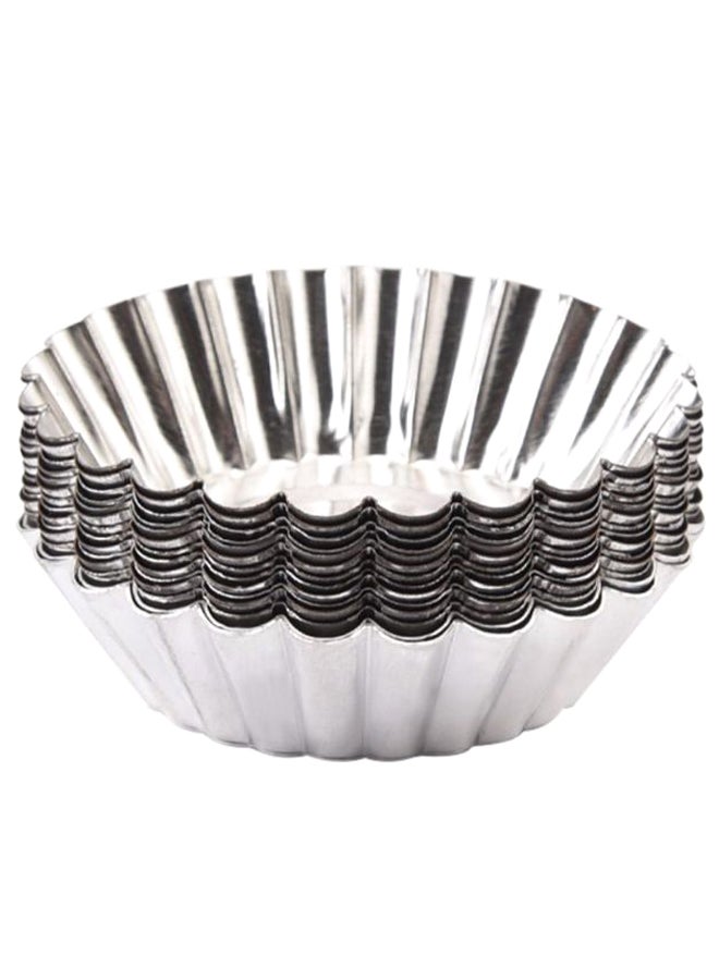 SOWUGI 10-Piece Cupcake Mould Set Silver 7 x 2cm 
