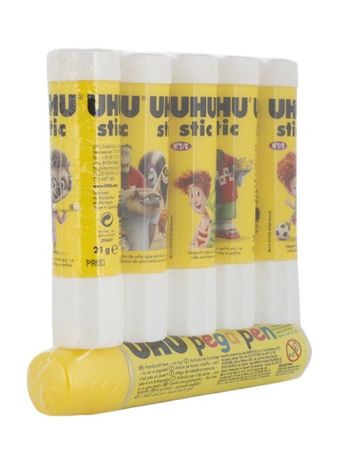 5-Piece Glue Stick Set With Pen Multicolour